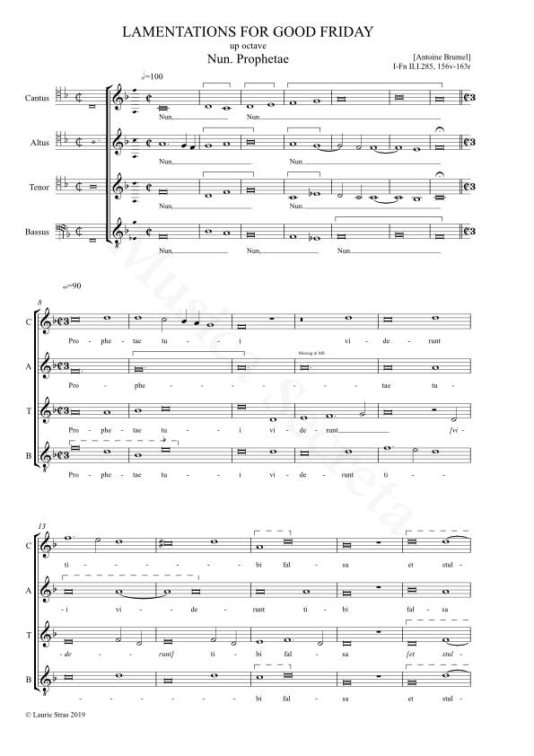Lamentations for Good Friday (Brumel): IV Nun. Prophetae - version for upper voices - Image 2