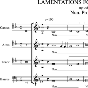 Lamentations for Good Friday (Brumel): IV Nun. Prophetae - version for upper voices