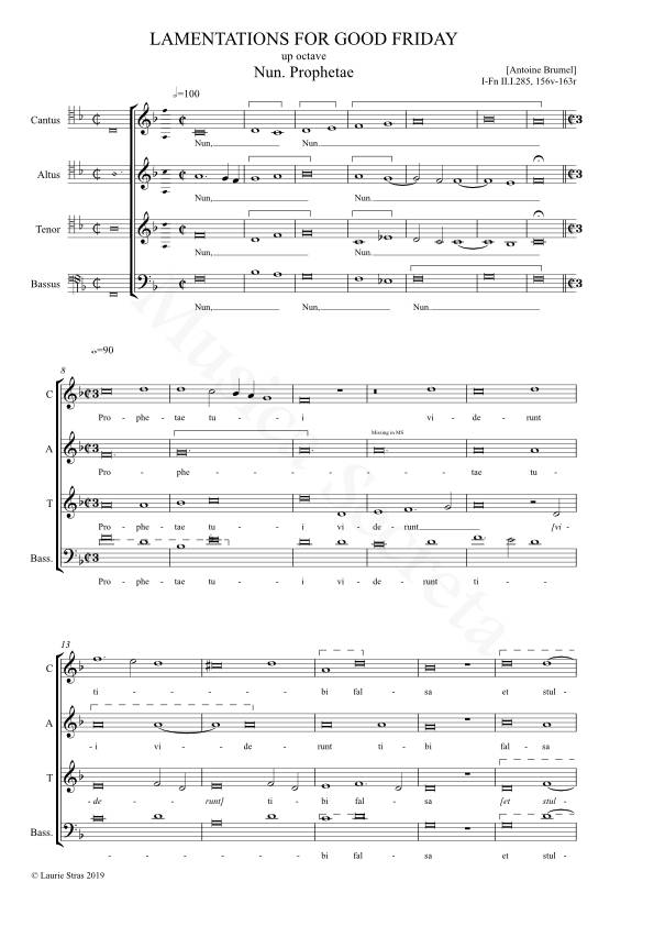 Lamentations for Good Friday (Brumel): IV Nun. Prophetae - version for upper voices - Image 4