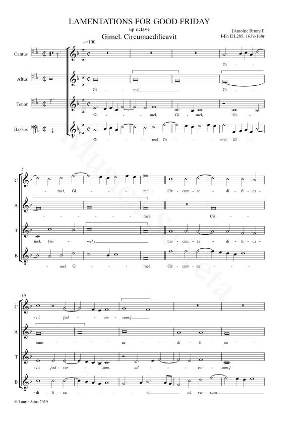 Lamentations for Good Friday (Brumel): V Gimel. Circumaedificavit - version for upper voices - Image 2