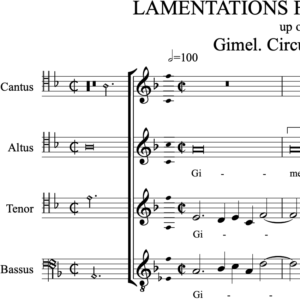 Lamentations for Good Friday (Brumel): V Gimel. Circumaedificavit - version for upper voices