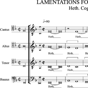 Lamentations for Good Friday (Brumel): I Heth. Cogitavit - version for lower voices