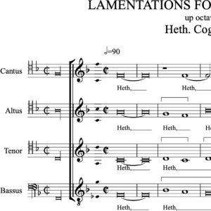 Lamentations for Good Friday (Brumel): I Heth. Cogitavit - version for upper voices
