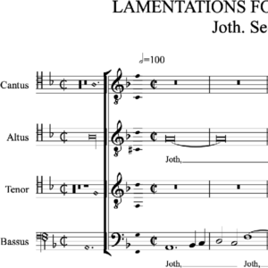 Lamentations for Good Friday (Brumel): II Joth. Sederunt - version for lower voices