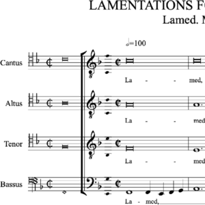 Lamentations for Good Friday (Brumel): III Lamed. Matribus - version for lower voices