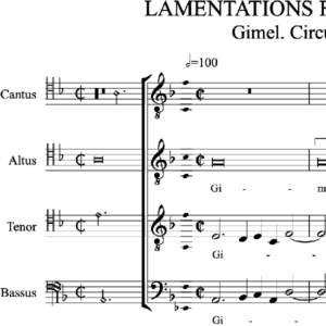 Lamentations for Good Friday (Brumel): V Gimel. Circumaedificavit - version for lower voices