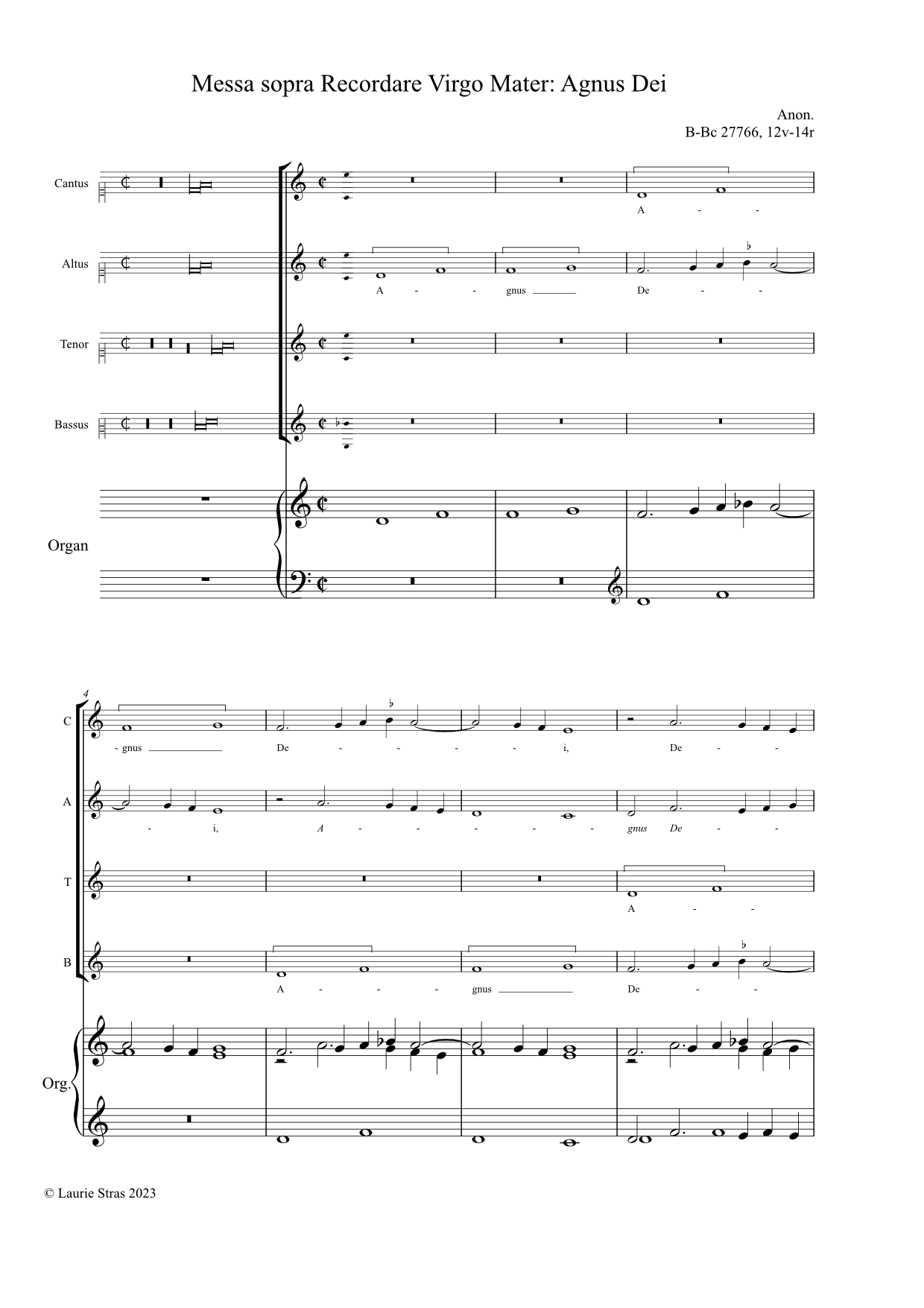 Messa sopra Recordare Virgo Mater - Agnus Dei (anon, Biffoli-Sostegni) - Image 4