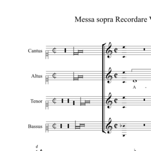 Messa sopra Recordare Virgo Mater - Agnus Dei (anon, Biffoli-Sostegni)