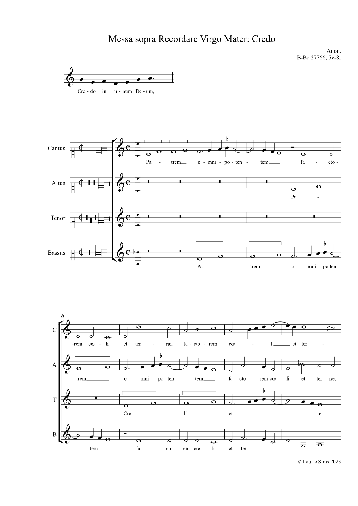 Messa sopra Recordare Virgo Mater - Credo (anon, Biffoli-Sostegni) - Image 4