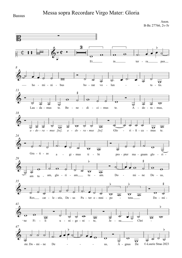 Messa sopra Recordare Virgo Mater - Gloria (anon, Biffoli-Sostegni) - Image 2