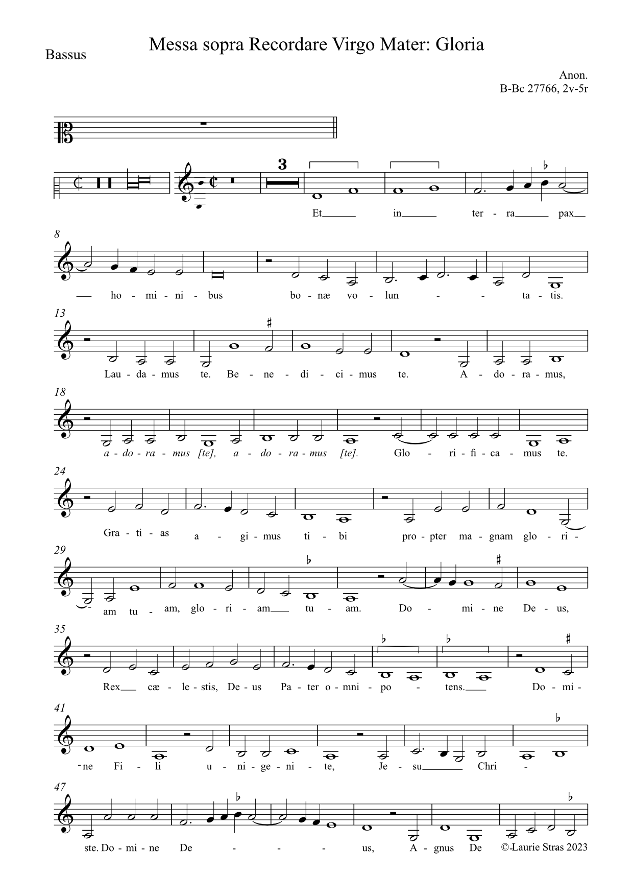 Messa sopra Recordare Virgo Mater - Gloria (anon, Biffoli-Sostegni) - Image 2