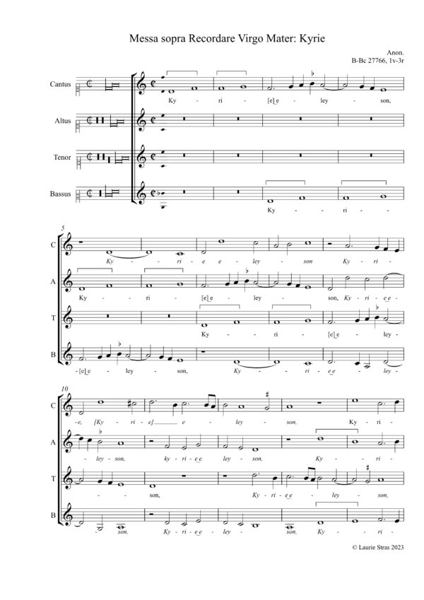 Messa sopra Recordare Virgo Mater - Kyrie (anon, Biffoli-Sostegni) - Image 2
