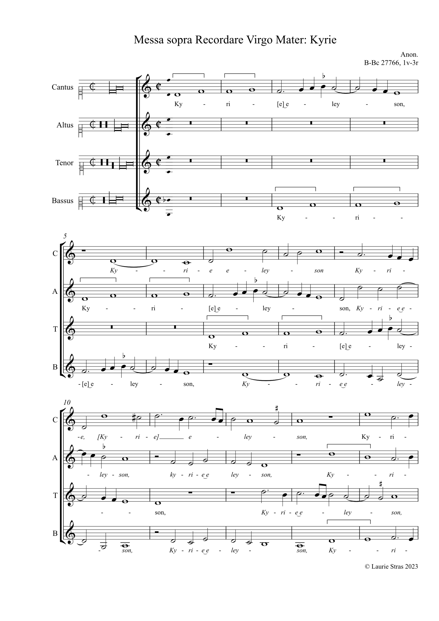 Messa sopra Recordare Virgo Mater - Kyrie (anon, Biffoli-Sostegni) - Image 2