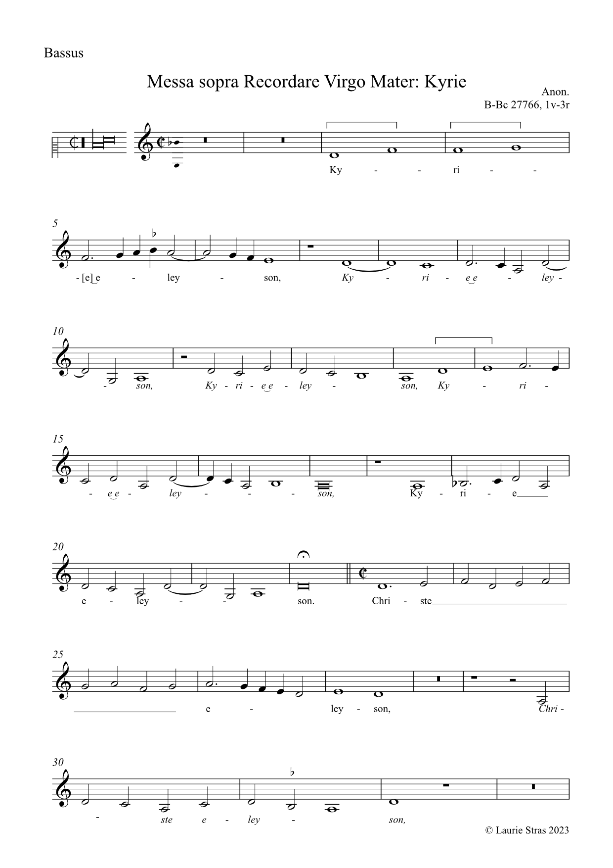 Messa sopra Recordare Virgo Mater - Kyrie (anon, Biffoli-Sostegni) - Image 4