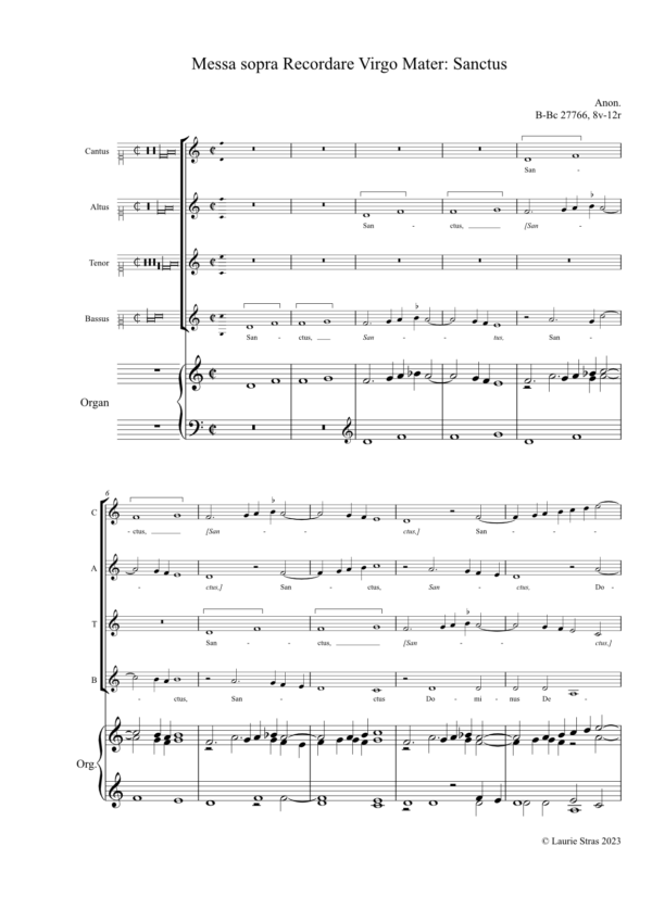 Messa sopra Recordare Virgo Mater - Sanctus (anon, Biffoli-Sostegni) - Image 4