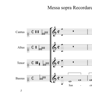 Messa sopra Recordare Virgo Mater - Sanctus (anon, Biffoli-Sostegni)