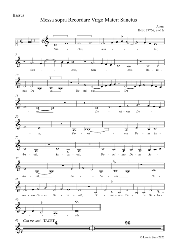 Messa sopra Recordare Virgo Mater - Sanctus (anon, Biffoli-Sostegni) - Image 2