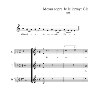 Messa sopra Je le lerray - Gloria (anon, Biffoli-Sostegni), up octave