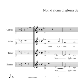 Non è alcun di gloria degno (anon, Biffoli-Sostegni)